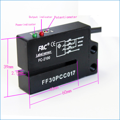 Des Aufkleberetikettensensors 2mm F&amp;C normale Schlitzetikettierer-Maschinenverwendung