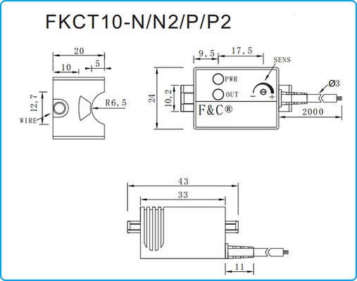13mm Rohrleitungs-Wasserspiegel, der kapazitives Schalter FKCT10-P 12-24V PNP DC abfragt