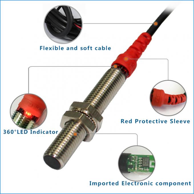 12V spülen 3 abfragende Langstreckenart des Drähte M8 NPN Annäherungssensor-2mm