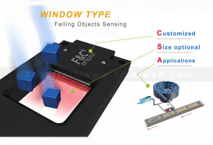 120mm Fenster-Faser-Optik-Sensor-Durch-Strahln-reflektierender fallender Gegenstand, der Sensor zählt