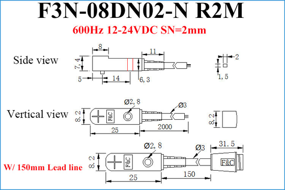 Flache kleine induktive Spitzenabfragung der Annäherungssensor-Lieferanten-2mm NPN 12VDC